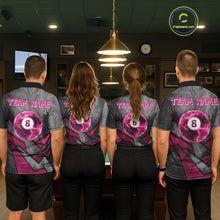 Load image into Gallery viewer, Ball Pool Billiard Polo &amp; 1/4-Zip Shirt For Women Custom Light Pink 8 Ball Billiard Team Attire NYN2385
