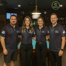 Load image into Gallery viewer, 3D Ball Pool Women Billiard Polo &amp; 1/4-Zip Shirt Custom Light 8 Ball Billiard Team Apparel|Red NYN2387
