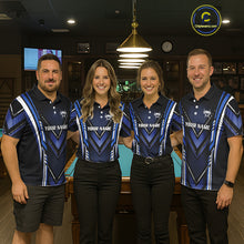 Load image into Gallery viewer, Black &amp; Blue Crown 8 Ball Pool Women Billiard Polo &amp; 1/4-Zip Shirt Personalized Billiard Gifts NYN2390