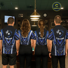Load image into Gallery viewer, Black &amp; Blue Crown 8 Ball Pool Women Billiard Polo &amp; 1/4-Zip Shirt Personalized Billiard Gifts NYN2390