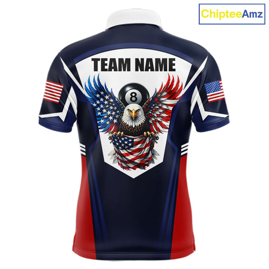 250 Years Freedom Eagle 8 Ball 9 Ball Pool Men Billiard Shirt Custom American Flag Billiard Apparel NYN2634