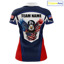 Load image into Gallery viewer, 250 Years Freedom Eagle 8 Ball 9 Ball Pool Women Billiard Shirt Custom American Flag Billiard Apparel NYN2634