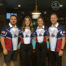 Load image into Gallery viewer, 250 Years Freedom Eagle 8 Ball 9 Ball Pool Women Billiard Shirt Custom American Flag Billiard Apparel NYN2634