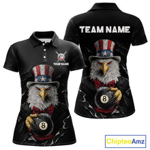 Load image into Gallery viewer, Red Dripping Patriotic Funny Eagle 8 Ball Women Billiard Pool Shirt Personalized Billiard Team Jerseys NYN2772