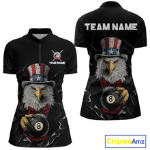 Load image into Gallery viewer, Red Dripping Patriotic Funny Eagle 8 Ball Women Billiard Pool Shirt Personalized Billiard Team Jerseys NYN2772