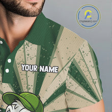Load image into Gallery viewer, Mens Funny Duck Golf Shirts Grunge Green Beige Golf Clothing Custom Golf Team Polo, Golf Upf Shirts NYN2998