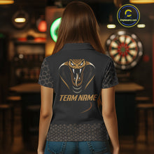 Load image into Gallery viewer, Dark Brown Cobra &amp; Dart Arrow Women's Darts Shirt - Custom Name For Darts Jersey NYN0443