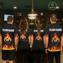 Load image into Gallery viewer, Funny Skulls Flame 8 Ball Women Billiard Team Shirts Custom Pool Ball Billiard Shirt Designs NYN2403