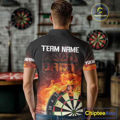 Persionalized Flame Smokes Dart Doards Dart Shirt For Men, Custom Dart Jerseys NYN0100