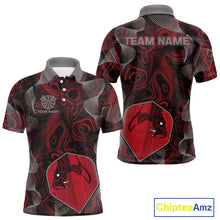 Load image into Gallery viewer, Dragon Darts Flight &amp; Red Swirl Men's Darts Team Shirt - Custom Name For Players NYN0461