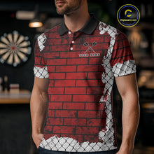 Load image into Gallery viewer, Brick-Wall Fierce Bulldog Men's Darts Team Shirt - Personalized Name For Players NYN0462