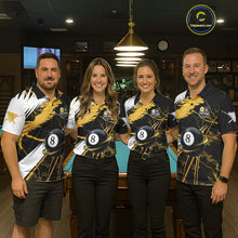 Load image into Gallery viewer, Lightning Yellow Billiard 8 Ball &amp; 9 Ball Pool Shirt For Women Custom Camo Billiard Team Jersey NYN3424