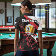 Load image into Gallery viewer, Lightning Red Billiard 8 Ball &amp; 9 Ball Pool Shirt For Women Custom Camo Billiard Team Jersey NYN3425