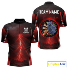 Load image into Gallery viewer, Lightning Dartboard Custom Funny Quarter-Zip Shirt For Men - Darts Team Jersey NYN0705