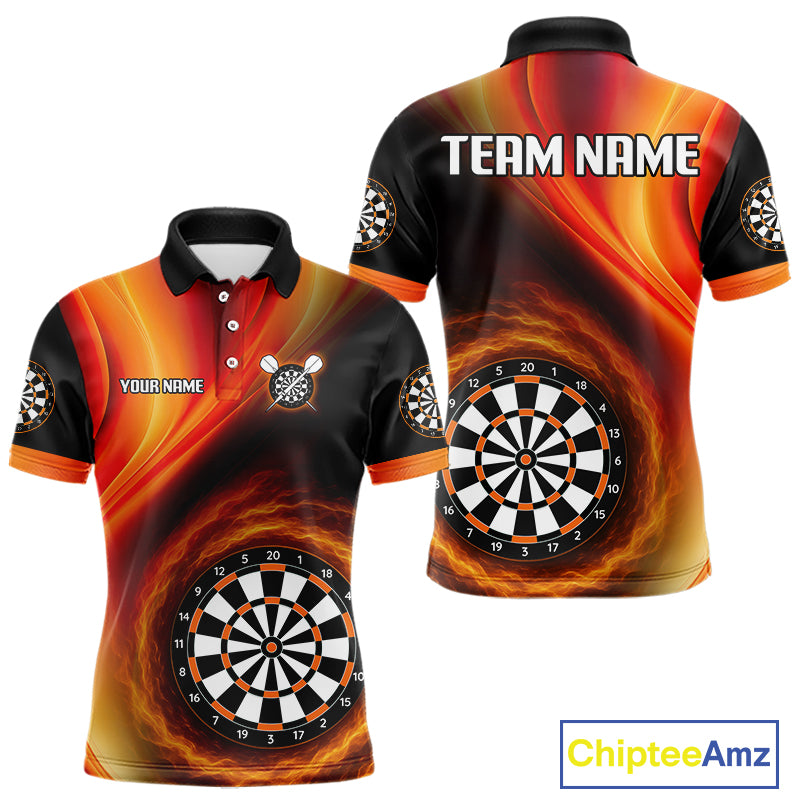 Circle Flame Dartboard Custom Orange Dart Shirt For Men, Dart Team Jerseys NYN0102