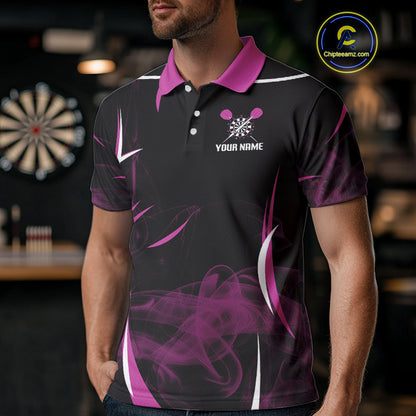 Persionalized Purple Smokes Dart Arrows Dart Shirt For Men, Custom Dart Jerseys NYN0104