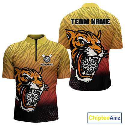Tiger Dartboard Scratched Pattern Custom Dart Shirt For Men, Dart Team Jerseys NYN0106