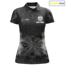 Load image into Gallery viewer, Black Smokes Women's Darts Polo Shirt Mockup, Custom Tournament Jersey, Personalized Dart Team Polo, Professional Steel Tip Soft Tip Darts Apparel