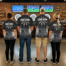 Load image into Gallery viewer, Dart team wearing Black Smokes Custom Tournament Jerseys, Personalized League Team Uniforms, Professional Darts Apparel