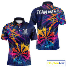 Load image into Gallery viewer, Custom Rainbow Dartboard Dart Men Polo Shirt Colorful Vibrant Dart Jerseys NYN1614