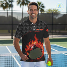 Load image into Gallery viewer, Custom Silhouette Human Red Flame Pickleball 3D Ball Jerseys Men Pickleball League Shirts NYN2165