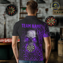 Load image into Gallery viewer, Custom Purple Dripping Skull Darts Polo Shirt For Men Fire Flame Skull Dart League Jerseys NYN2174