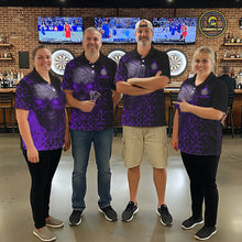 Load image into Gallery viewer, Custom Purple Dripping Skull Darts Polo Shirt For Men Fire Flame Skull Dart League Jerseys NYN2174