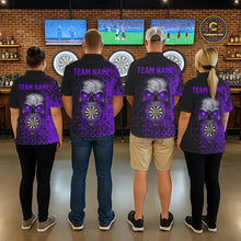 Load image into Gallery viewer, Custom Purple Dripping Skull Darts Polo Shirt For Men Fire Flame Skull Dart League Jerseys NYN2174
