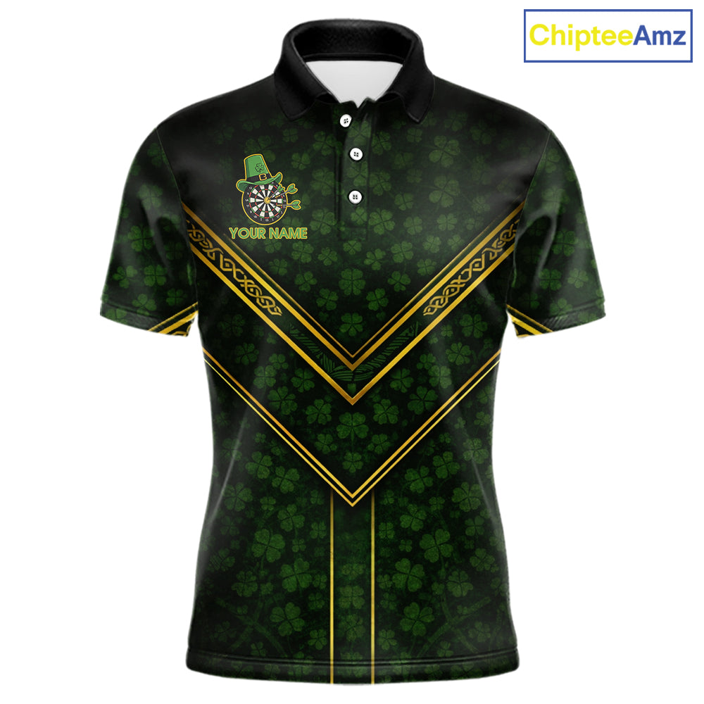 Funny Smoking Dartboard St Patrick's Day Darts Polo Shirt For Men Custom Dart League Shirt NYN2656