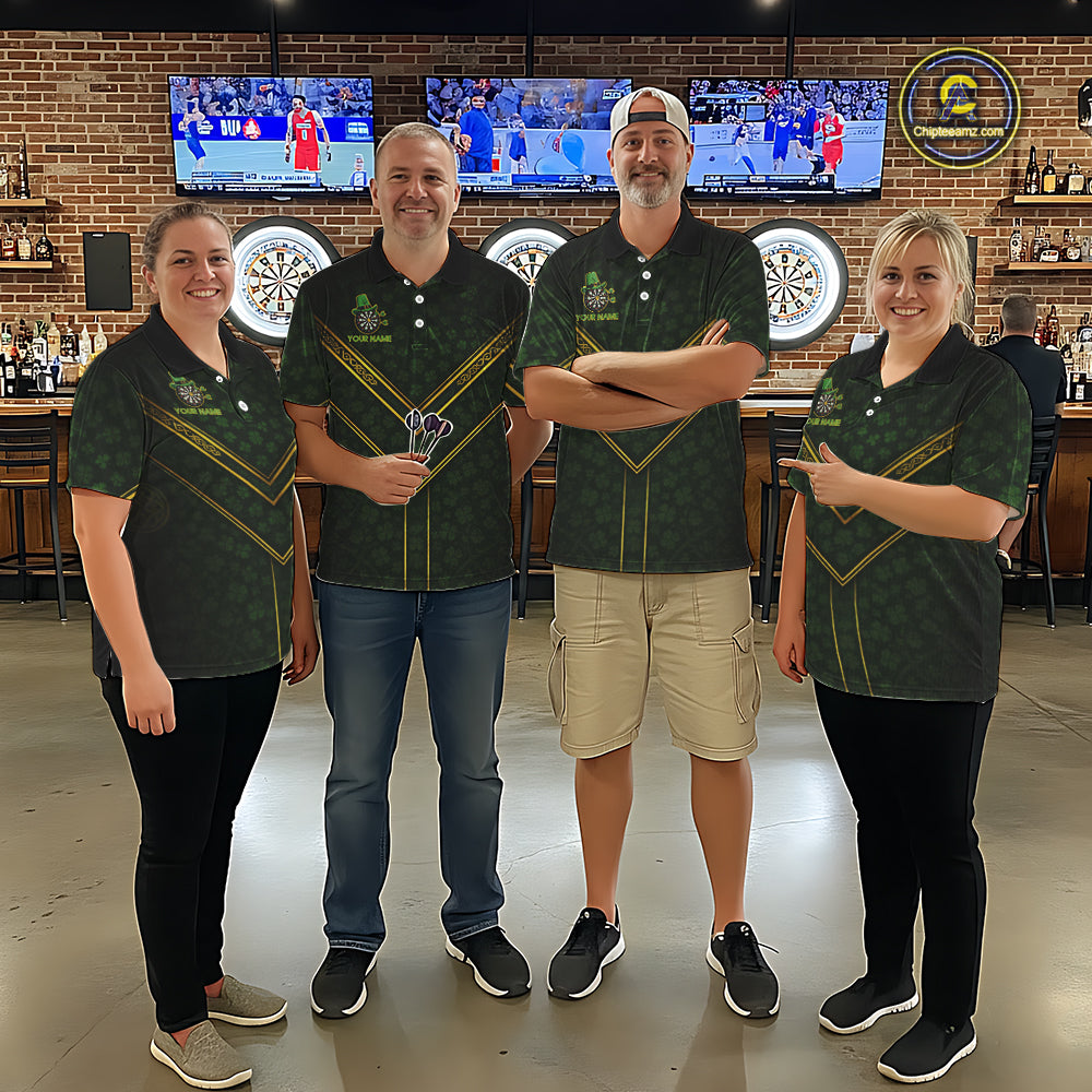 Funny Smoking Dartboard St Patrick's Day Darts Polo Shirt For Men Custom Dart League Shirt NYN2656