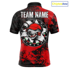 Load image into Gallery viewer, Personalized Black &amp; Grunge Red Funny Cool Dog Cracked Darts Shirts For Men Dart Team Jerseys NYN2818