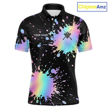 Load image into Gallery viewer, Holographic Rainbow Pool Billiard Shirts For Men Custom Flame 8 Ball Pool Billiard Team Jerseys NYN3016