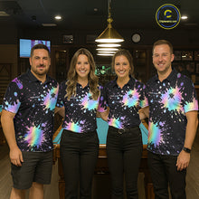 Load image into Gallery viewer, Holographic Rainbow Pool Billiard Shirts For Men Custom Flame 8 Ball Pool Billiard Team Jerseys NYN3016