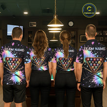 Load image into Gallery viewer, Holographic Rainbow Pool Billiard Shirts For Men Custom Flame 8 Ball Pool Billiard Team Jerseys NYN3016
