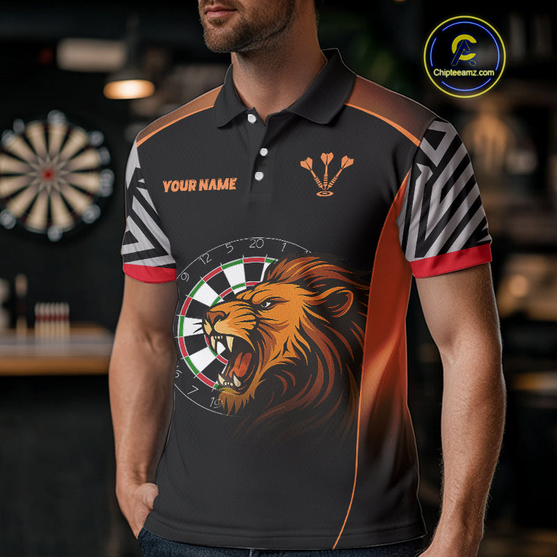 Orange Lion Dartboard Dart Shirts Custom Dart Team Shirt For Men, Dart Jerseys NYN0242