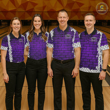 Load image into Gallery viewer, Purple Brick-Wall Fierce Bulldog Women Bowing Team Shirt Personalized Bowling Jersey For Bowlers NYN3195