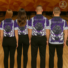 Load image into Gallery viewer, Purple Brick-Wall Fierce Bulldog Women Bowing Team Shirt Personalized Bowling Jersey For Bowlers NYN3195