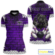 Load image into Gallery viewer, Purple Brick-Wall Fierce Bulldog Women Bowing Team Shirt Personalized Bowling Jersey For Bowlers NYN3195