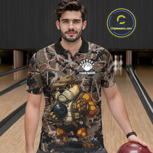Load image into Gallery viewer, Hunting Bulldog Bowling Shirts For Men Custom Camo Bowling Team Jerseys Funny Bowling Attire NYN3196
