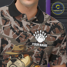 Load image into Gallery viewer, Hunting Bulldog Bowling Shirts For Men Custom Camo Bowling Team Jerseys Funny Bowling Attire NYN3196