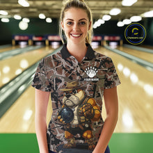 Load image into Gallery viewer, Hunting Bulldog Bowling Shirts For Women Custom Camo Bowling Team Jerseys Funny Bowling Attire NYN3196