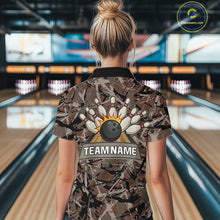 Load image into Gallery viewer, Hunting Bulldog Bowling Shirts For Women Custom Camo Bowling Team Jerseys Funny Bowling Attire NYN3196