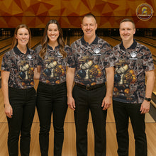 Load image into Gallery viewer, Hunting Bulldog Bowling Shirts For Women Custom Camo Bowling Team Jerseys Funny Bowling Attire NYN3196
