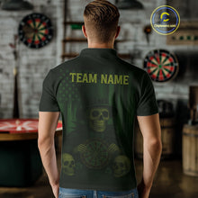 Load image into Gallery viewer, Custom Skull Shamrock Dartboard Patrick&#39;s Day Dart Polo Shirt For Men Patrick Dart Jersey NYN1359