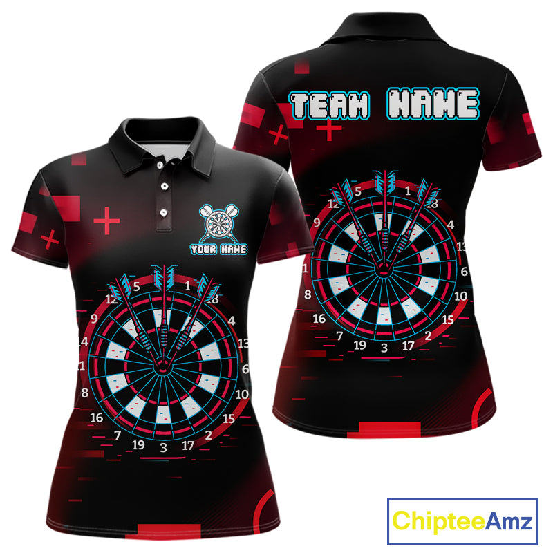 Custom Black Purple Flames Wolf Dartboard Dart Women Polo Shirt Outfits Dart Jerseys NYN1620
