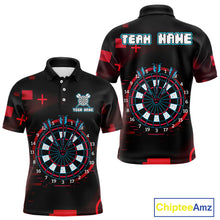 Load image into Gallery viewer, Custom Black Purple Flames Wolf Dartboard Dart Men Polo Shirt Outfits Dart Jerseys NYN1620