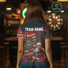 Load image into Gallery viewer, Custom Santa Dripping Dartboard Christmas Women Darts Polo Shirt US Flag Xmas Dart Jerseys NYN1912