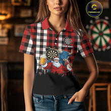 Load image into Gallery viewer, Custom Funny Santa &amp; Bull Beer Dartboard Christmas Women Darts Polo Shirt Xmas Dart Jerseys NYN1913