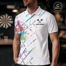 Load image into Gallery viewer, Custom Red Grim Reaper Grunge Black Dart Polo Shirts For Men Skull Dart League Jerseys NYN2182