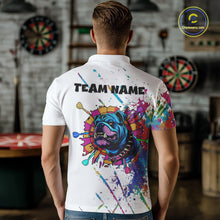 Load image into Gallery viewer, Custom Red Grim Reaper Grunge Black Dart Polo Shirts For Men Skull Dart League Jerseys NYN2182